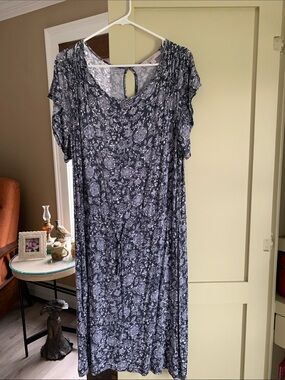 LOFT | Dresses | Loft Poplin Bubble Mixed Media Midi Dress Sz 2 | Poshmark